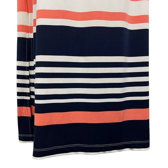 JESSICA HOWARD Stripe Navy Blue Pink Sleeveless Maxi Jersey Knit Stretch Dress S - Picture 4 of 16